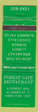 Matchbook Cover - Forest Gate Restuarant Hamilton ON WORN