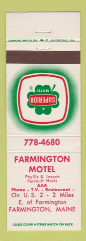 Matchbook Cover - Superior Motels Farmington ME
