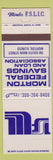 Matchbook Cover - Morton Federal Savings Loan Morton IL