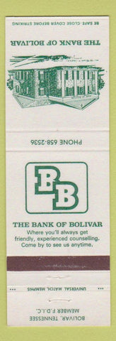 Matchbook Cover - Bank of Bolivar TN