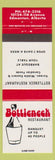 Matchbook Cover - Bottleneck Restaurant Edmonton AB