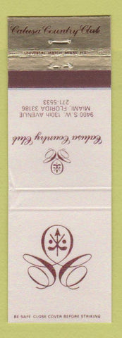 Matchbook Cover - Calusa Country Club Miami FL WORN
