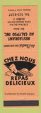 Matchbook Cover - Restaurant Au Calypso Bar Salon QC