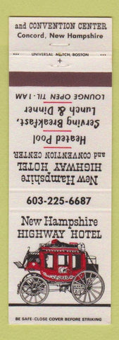 Matchbook Cover - New Hampshire Highway Hotel Concord NH