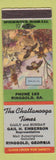 Matchbook Cover - Chattanooga Times Newspaper TN Ringgold GA low phone Rise