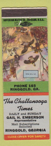 Matchbook Cover - Chattanooga Times Newspaper TN Ringgold GA low phone Rise