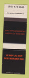 Matchbook Cover - Le Roy Ju Cep Drummondville QC Restaurant