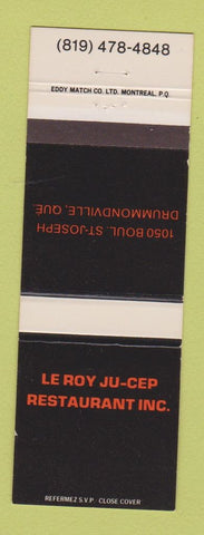 Matchbook Cover - Le Roy Ju Cep Drummondville QC Restaurant