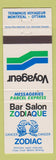 Matchbook Cover - Voyageur Zoadiaque Bar Montreal QC Ottawa ON charter bus