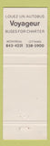 Matchbook Cover - Voyageur Zoadiaque Bar Montreal QC Ottawa ON charter bus