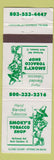 Matchbook Cover - Smoky's Tobacco Shop North Charleston SC WORN