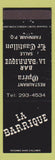 Matchbook Cover - LA Barrique Farnham QC
