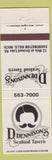Matchbook Cover - D Dennison's Seafood Farmington Hills MI