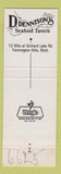 Matchbook Cover - D Dennison's Seafood Farmington Hills MI