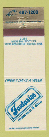 Matchbook Cover - Fantasies Disco Restaurant St Louis MO