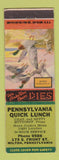 Matchbook Cover - Pennsylvania Quick Lunch Milton PA Hunter's Dream