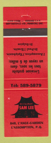 Matchbook Cover - Restaurant Sam Lee Chinese? L' Assomption QC