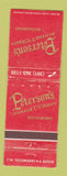 Matchbook Cover - Peterson's Sunset Cabin Lakewood NJ WORN