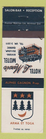 Matchbook Cover - Hotel Le Manoir Motel Riviere Du Loup QC