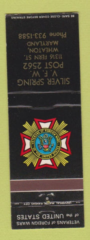 Matchbook Cover - Silver Spring VFW Wheaton MD