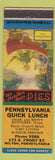 Matchbook Cover - Pennsylvania Quick Lunch Milton PA Fisherman's Luck