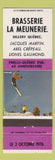 Matchbook Cover - Brasserie LA Meunerie Sillery QC 1976
