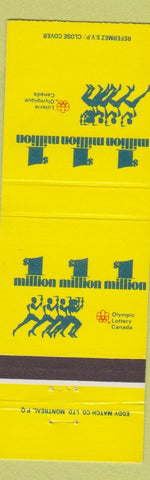 Matchbook Cover - Loterie Olympics Canada 1 Million Lottery