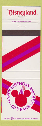 Matchbook Cover - Disneyland Anaheim CA Mickey Mouse 50th Birthday