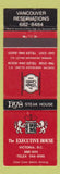 Matchbook Cover - Hy's Steak House Executive House Victoria BC