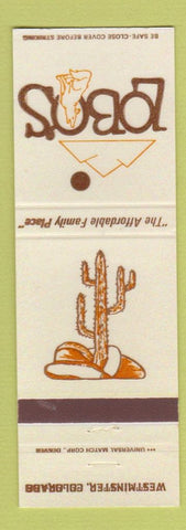 Matchbook Cover - Lobo's Westminister Colorado cactus coyote
