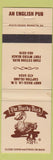 Matchbook Cover - Mucky Duck English Pub Fort Myers FL Captiva Island WEAR