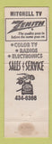 Matchbook Cover - Mitchell TV Zenith Allentown PA WORN