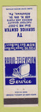 Matchbook Cover - TV Service Center Allentown PA Radio