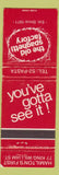 Matchbook Cover - Old Spaghetti Factory Hamilton ON WEAR