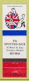 Matchbook Cover - Spotted Dick Toronto ON