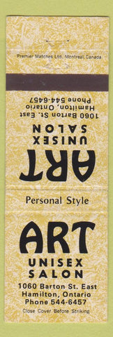 Matchbook Cover - Art Unisex Hair Salon Hamilton ON