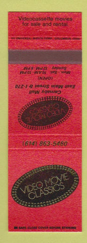 Matchbook Cover - Video Movie Classics Columbus OH