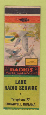 Matchbook Cover - Lake Radio Service Cromwell IN low phone # Hunter's Dream