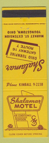 Matchbook Cover - Shalamar Motel Youngstown OH