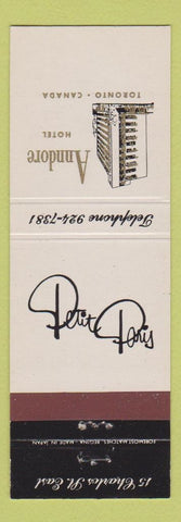 Matchbook Cover - Anndore Hotel Toronto ON