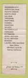 Matchbook Cover - Golden West Pancakes CA CHAIN Salinas WORN