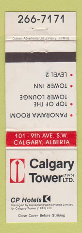 Matchbook Cover - Calgary Tower AB CP Hotels