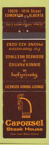 Matchbook Cover - Carousel Steak House Edmonton AB