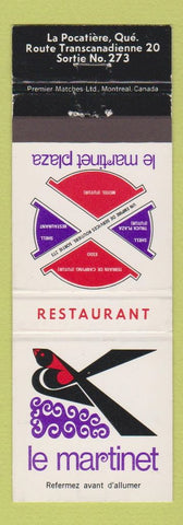 Matchbook Cover - Le Martinet Restaurant LA Pocatiere QC