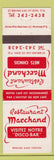 Matchbook Cover - Restaurant Macchand Disco Restaurant ST Jean QC