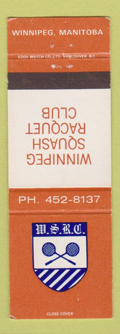 Matchbook Cover - Winnipeg Squash Racquet Club MB