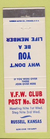Matchbook Cover - VFW Post 6240 Russell KS
