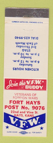 Matchbook Cover - VFW Club Fort Hays KS #9076