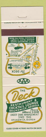 Matchbook Cover - Deck Restaurant Lounge Brunswick GA
