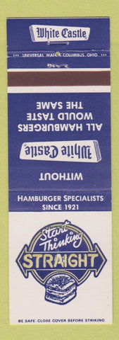 Matchbook Cover - White Castle Hamburgers Start Thinking Straight